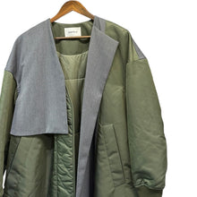 이미지를 갤러리 뷰어에 로드 , ENFOLD エンフォルド 20AW MIX FARIC COAT ナイロン切替コート 300DA230-0730 36 カーキ R14609
