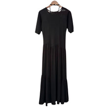 画像をギャラリービューアに読み込む, MURRAL ミューラル 24SS Leaf vein jersey dress 24SS リーフデザインジャージードレスワンピース 1 ブラック 15757
