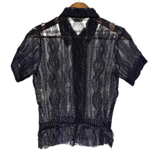 이미지를 갤러리 뷰어에 로드 , robe de chambre COMME des GARCONS ローブドシャンブルコムデギャルソン フロッキープリント加工シースルー半袖シャツ RB-040120 AD1999 13752
