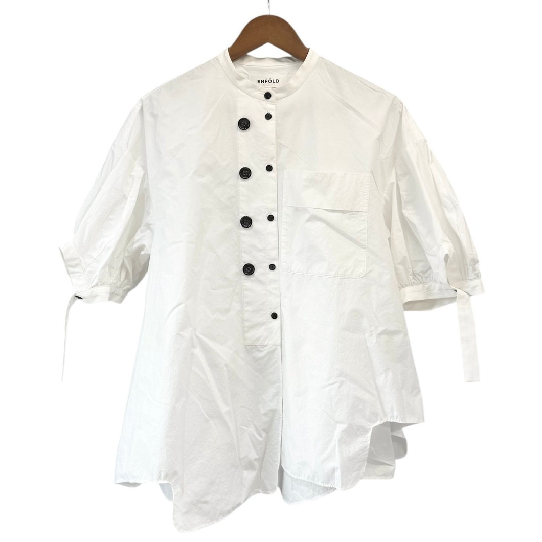 ENFOLD エンフォルド 24SS WAVE-HEM SHIRT ウェーブヘムシャツ 300HS230-1570 38 ホワイト 14798