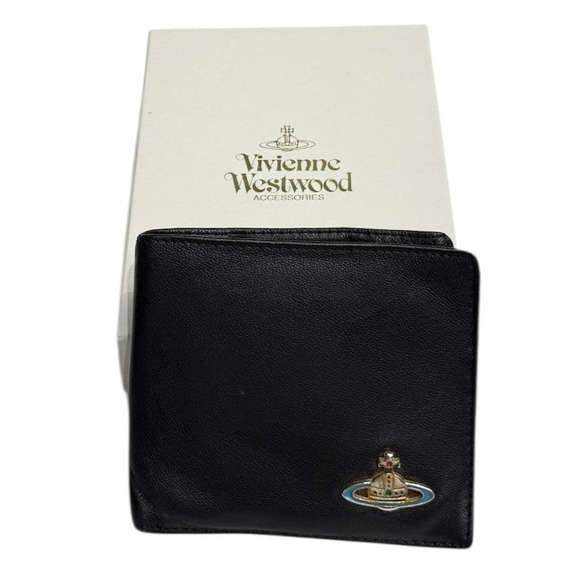 Vivienne Westwood ヴィヴィアンウエストウッド オーブデザインレザー二つ折り財布 ウォレット 14366