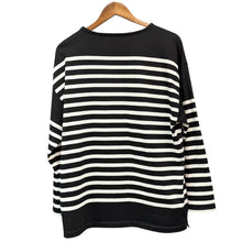 Lade das Bild in den Galerie-Viewer, AUBERGE オーベルジュ BIG CHARLOTTE ボーダーカットソー ロングスリーブTシャツ 40 ブラック×ホワイト R14628
