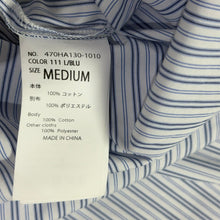 Lade das Bild in den Galerie-Viewer, nagonstans ナゴンスタンス 24AW 80 Stripe bi-color pocket shirt バイカラーポケットストライプシャツ 470HA130-1010 M ブルー 15011
