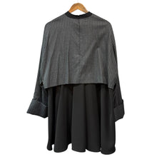 画像をギャラリービューアに読み込む, ENFOLD エンフォルド 22AW LAYERED PULLOVER レイヤードプルオーバーストライプシャツ 300FA230-1970 38 グレー R14708
