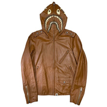 이미지를 갤러리 뷰어에 로드 , A BATHING APE アベイシングエイプ SAMPLE サンプル シープスキンシャークフルジップ1stカモライニングレザーライダースジャケット L ブラウン 3464
