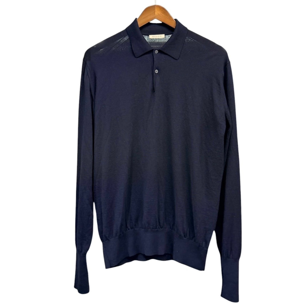 HEUGN ユーゲン 25AW Craig Knit Polo ニットポロシャツ KNITWEAR021 4 ネイビー 15405 HEUGN ユーゲン 25AW Craig Knit Polo ニットポロシャツ KNITWEAR021 4