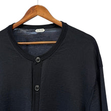 画像をギャラリービューアに読み込む, PURLAM プラム 26SS WOOL High-gauge TENJIKU Crewneck L/S Cardigan カーディガン PU126-MCD03 4 ブラック 15406
