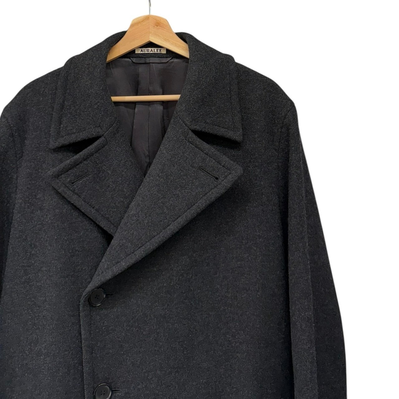 Lade das Bild in den Galerie-Viewer, AURALEE オーラリー 20AW LIGHT MELTON DOUBLE-BREASTED COAT ライトメルトンダブルブレストコート A20AC01LM サイズ4 グレー 14724