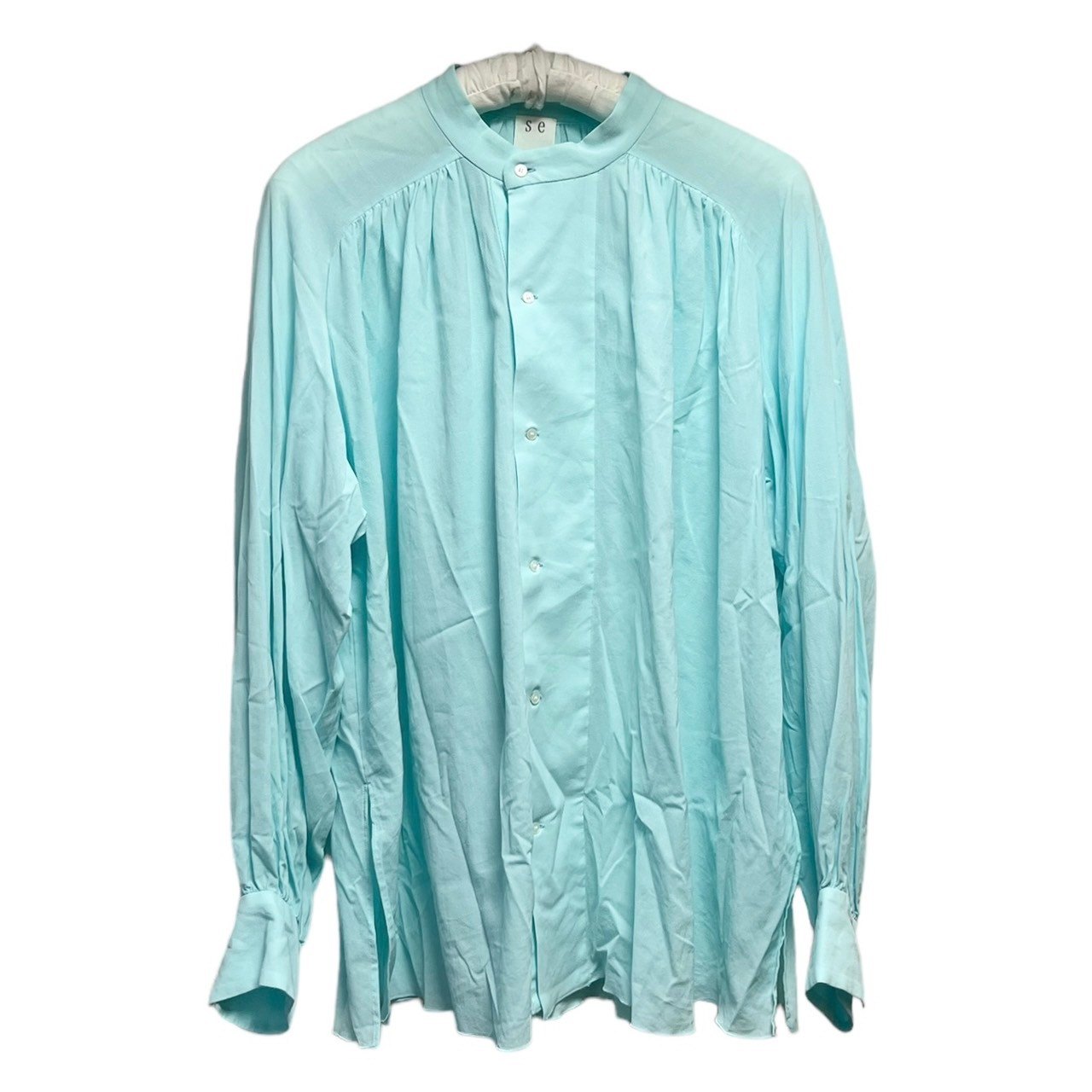 seya セヤ 23SS SHAHNAMEH SHIRT IN TURQUOISE SWEET TWILL タック  