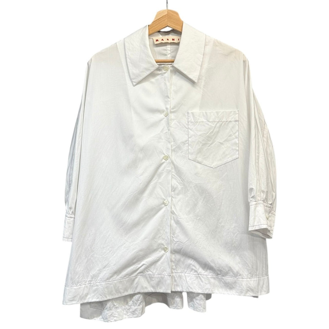 MARNI マルニ 22AW  コットンポプリン半袖シャツ CAMA0430M1 42 ホワイト 14691