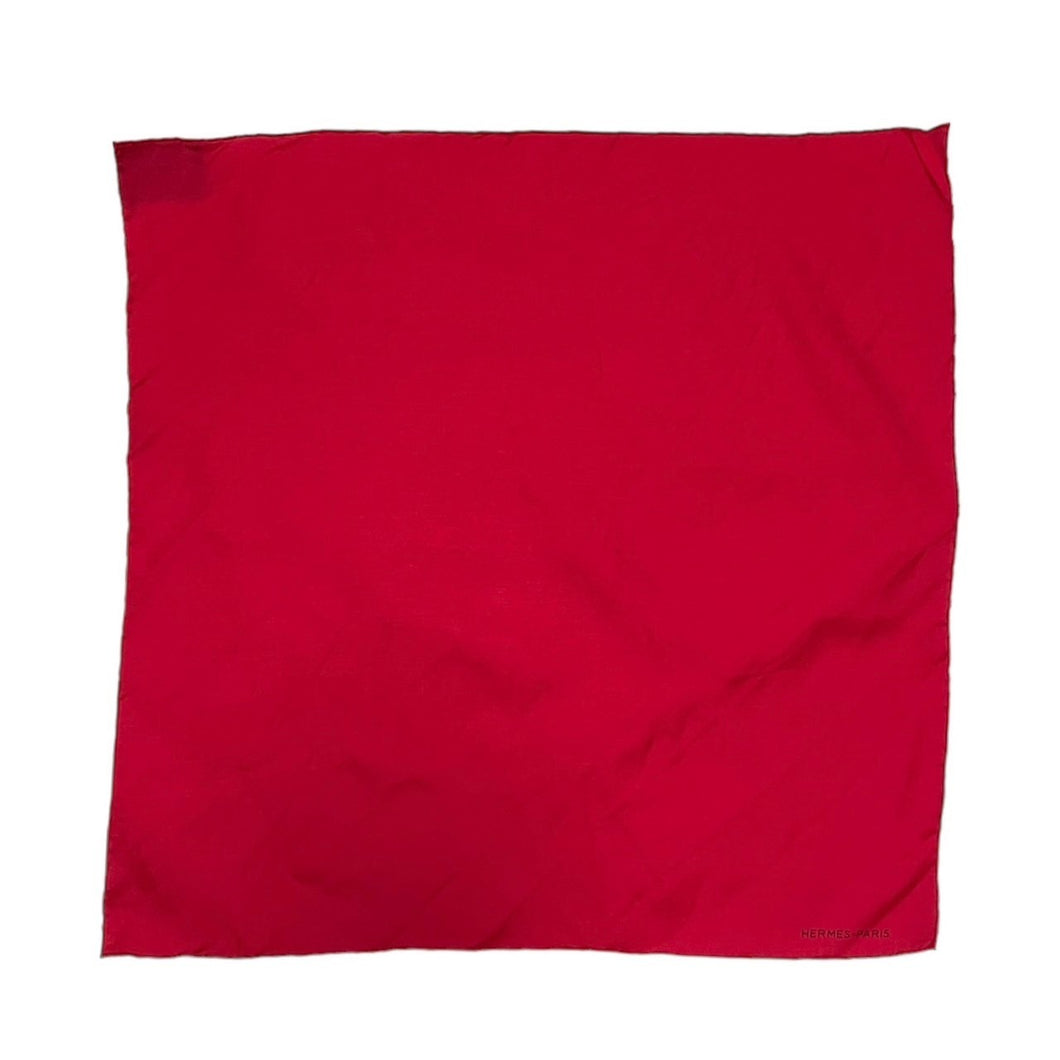 HERMES エルメス コットンシルクカレ50 レッド 3510