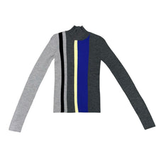 Lade das Bild in den Galerie-Viewer, ENFOLD エンフォルド 26SS STRIPE RIB PULLOVER ストライプリブニット 300JS270-0201 38 グレー 15554
