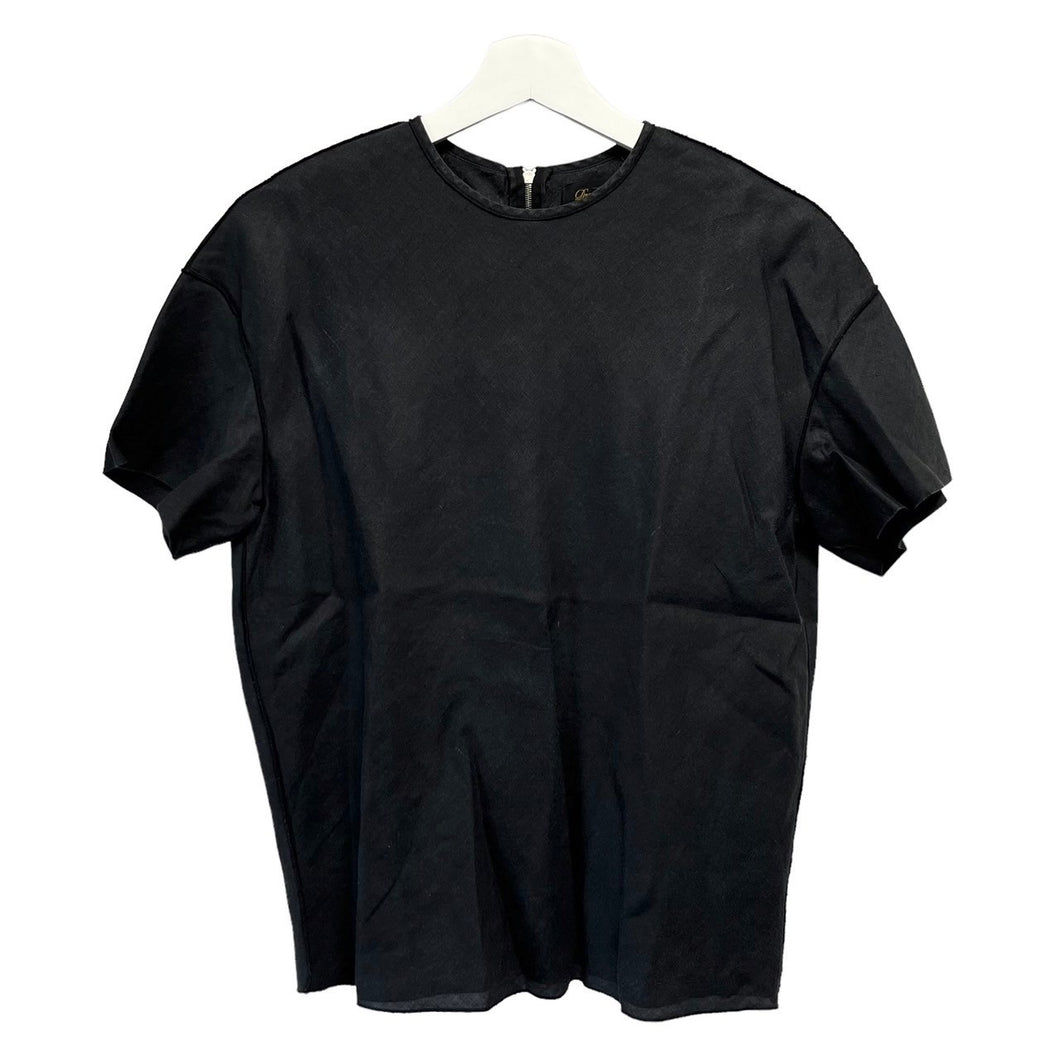 Drawer ドゥロワー バックジップリネンプルオーバーカットソー Tシャツ ブラウス 6521-299-0379 ブラック 36 3513