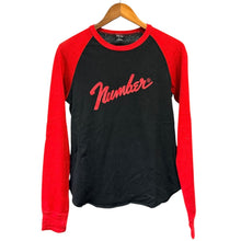 Lade das Bild in den Galerie-Viewer, NUMBER NINE ナンバーナイン 05AW ハイストリート期 Fender Logo フェンダーロゴプリントラグランスリーブカットソー 1 ブラック 15353

