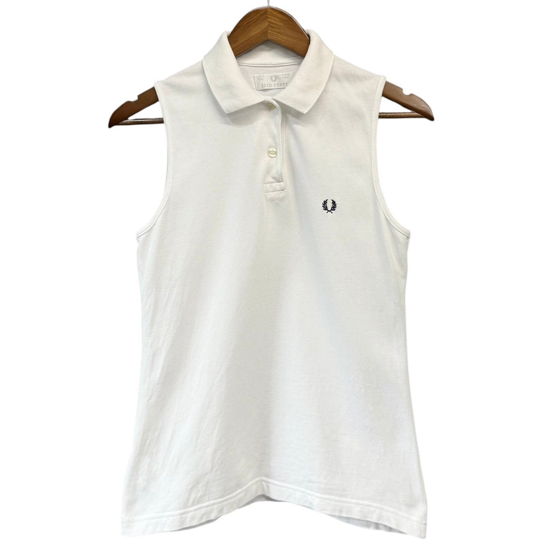 FRED PERRY フレッドペリー ノースリーブポロシャツ UK10 ホワイト 14759