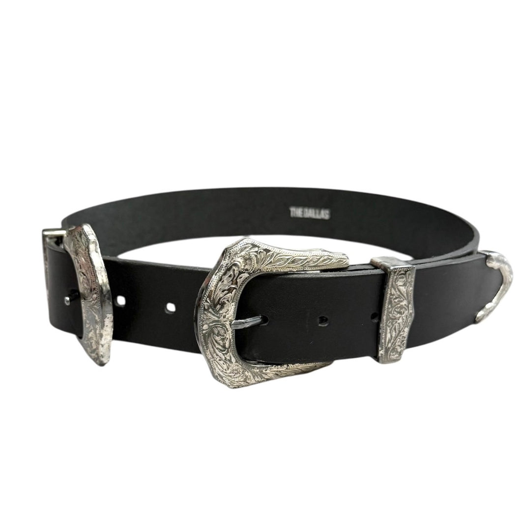 THE DALLAS ザダラス W buckle belt ダブルバックルウエスタンベルト ブラック 14475