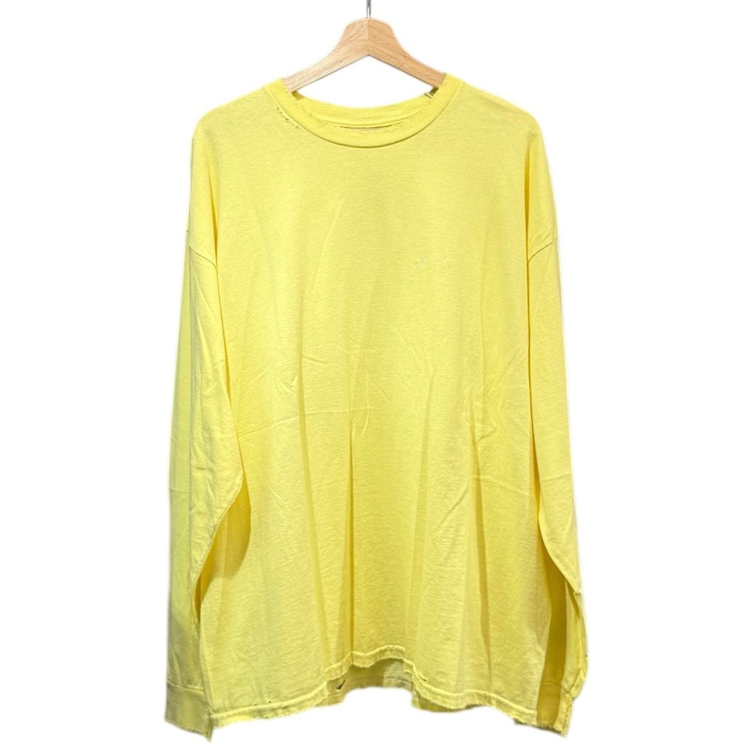 ANCELLM アンセルム 23AW EMBROIDERY DYED LS T-SHIRT ロゴ刺繍ダメージ加工カットソー ANC-CT40 14383