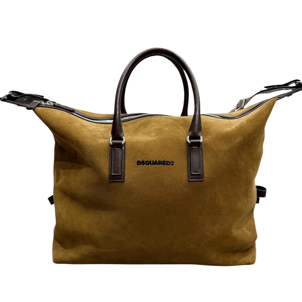Dsquared2 ディースクエアード Bob Duffle Bag スウェードレザーボストンバッグ ダッフルバッグ ブラウン 14739