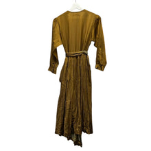 画像をギャラリービューアに読み込む, suzuki takayuki スズキタカユキ SAMPLE ギャザーベルテッドサテンドレスワンピース 13851
