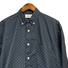 将图片加载到图库查看器，everyone エブリワン dot button-down long sleeve shirt ボタンダウンドット柄シャツ EV22-SH01 L ネイビー 15075
