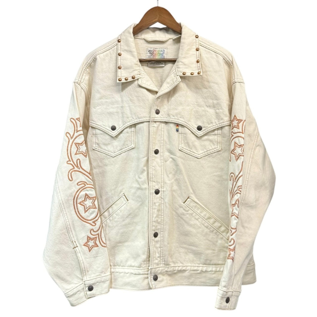 Levi's リーバイス PRIDE COLLECTION RAINBOW RODEO ウエスタントラッカージャケット L アイボリー 14893