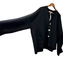 画像をギャラリービューアに読み込む, ENFOLD エンフォルド 26SS BOX WIDE-CARDIGAN ボックスワイドカーディガン 300JS170-0951 38 ブラック 15547
