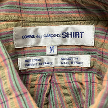 이미지를 갤러리 뷰어에 로드 , COMME des GARCONS SHIRT コムデギャルソンシャツ チェック柄シアサッカーボタンダウン半袖シャツ
