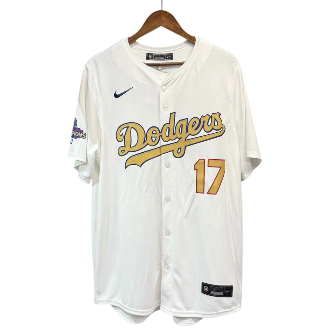 NIKE ナイキ 大谷翔平 ロサンゼルス・ドジャース ホーム 2025 ゴールドコレクションリミテッドジャージー ベースボールシャツ L ホワイト 14872