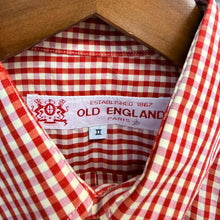 画像をギャラリービューアに読み込む, OLD ENGLAND オールドイングランド フランス製 ボタンダウンギンガムチェック半袖シャツ 2 レッド 15460
