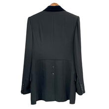 Load image into Gallery viewer, HERMES エルメス フランス製 ベロア切替ジップデザインテーラードジャケット 40 ブラック 15753
