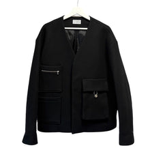 画像をギャラリービューアに読み込む, FFIXXED STUDIOS フィックスステュディオス 19AW UTILITY JACKET ウールノーカラージャケット AW19-MC09 13957
