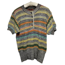 画像をギャラリービューアに読み込む, MISSONI ミッソーニ 幾何学柄ヘンリーネック半袖ニット オールド ヴィンテージ vintage ジグザグ 古着 3522
