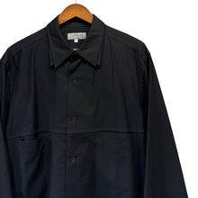 将图片加载到图库查看器，Yohji Yamamoto POUR HOMME ヨウジヤマモトプールオム 25SS 2枚衿コットンロングオーバーシャツ HP-B07-002 3 ブラック 15278
