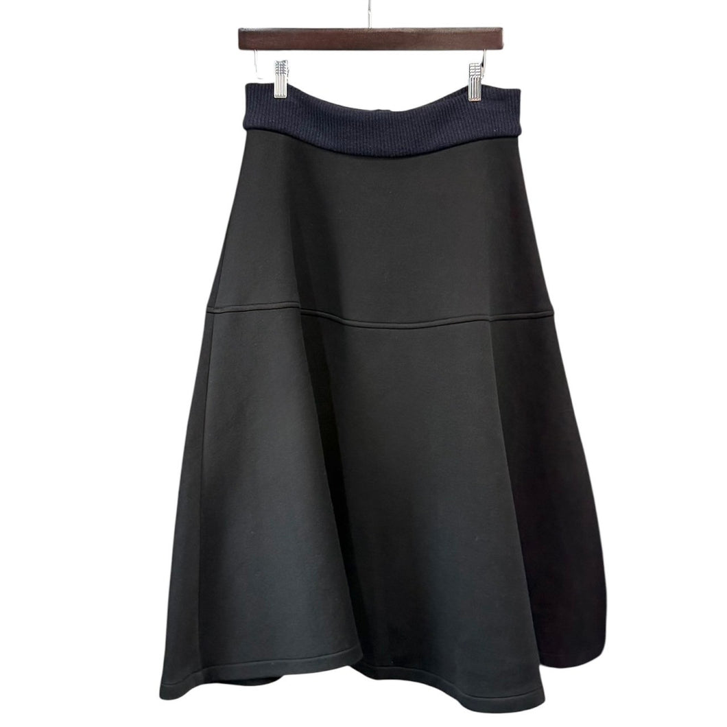 MARNI マルニ 21AW リブニット切替フレアスカート 40 ブラック R14634