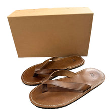 Lade das Bild in den Galerie-Viewer, RRL ダブルアールエル LEATHER FLIP FLOP BROWN LEATHER フリップフロップ レザーサンダル 8 ブラウン 15395
