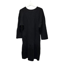 画像をギャラリービューアに読み込む, DKNY DONNA KARAN NEW YORK ダナキャランニューヨーク 切替ウールニットワンピース P ブラック 3531
