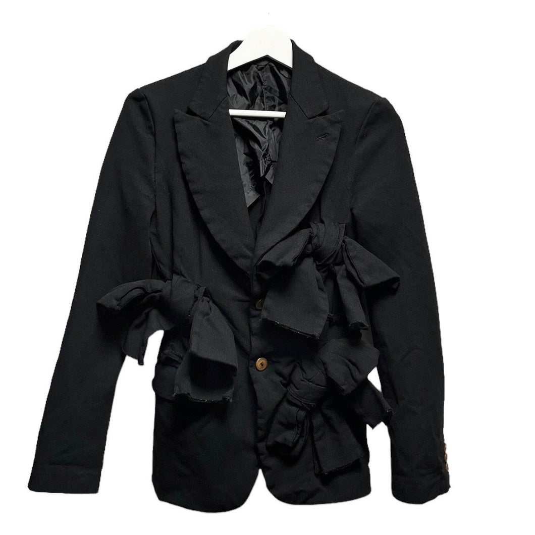 COMME des GARCONS コムデギャルソン 13AW ポリエステル縮絨加工リボンデザインジャケット GL-J067 XS ブラック 3468