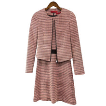 Load image into Gallery viewer, HUGO BOSS ヒューゴボス ツイードセットアップ ノーカラージャケット ドレスワンピース ピンク R14624
