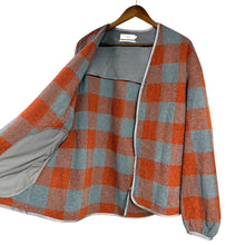 将图片加载到图库查看器，Graphpaper グラフペーパー 24AW Tri-Spin Loop Cardigan チェック柄ジップアップカーディガン GU243-10051 1 ブリック×グレー 15290
