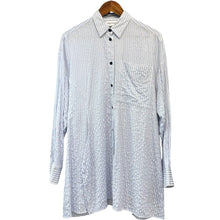 画像をギャラリービューアに読み込む, nagonstans ナゴンスタンス 26SS over flare shirt フレアストライプシャツ 470JS830-0181 M ブルー 15543
