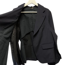 Lade das Bild in den Galerie-Viewer, COMME des GARCONS コムデギャルソン 20SS カットオフデザイン2Bジャケット ケープ ポンチョ GE-J032 XS ネイビー 3471
