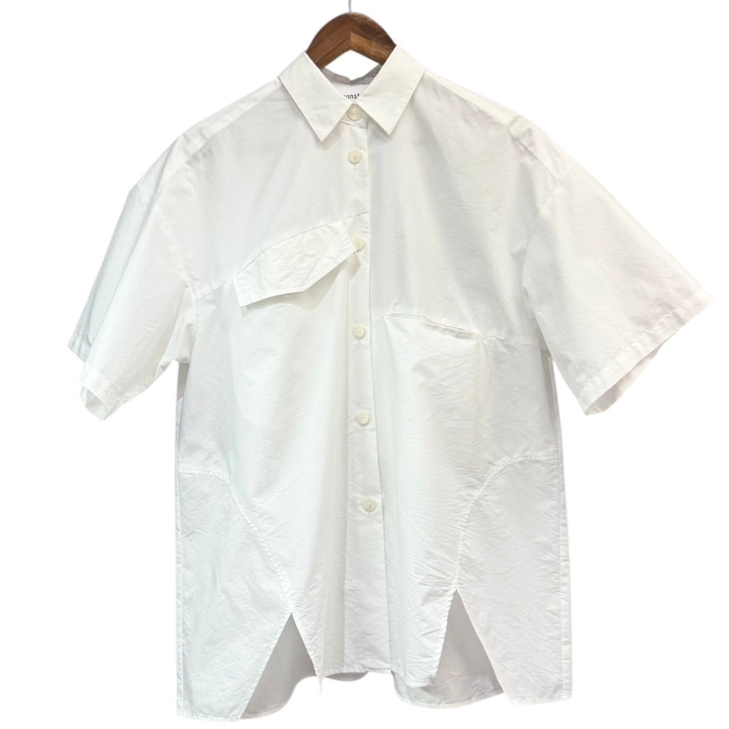 nagonstans ナゴンスタンス 23SS asymmetry half sleeves shirt アシンメトリー半袖シャツ 470GS530-0920 M ホワイト R14636