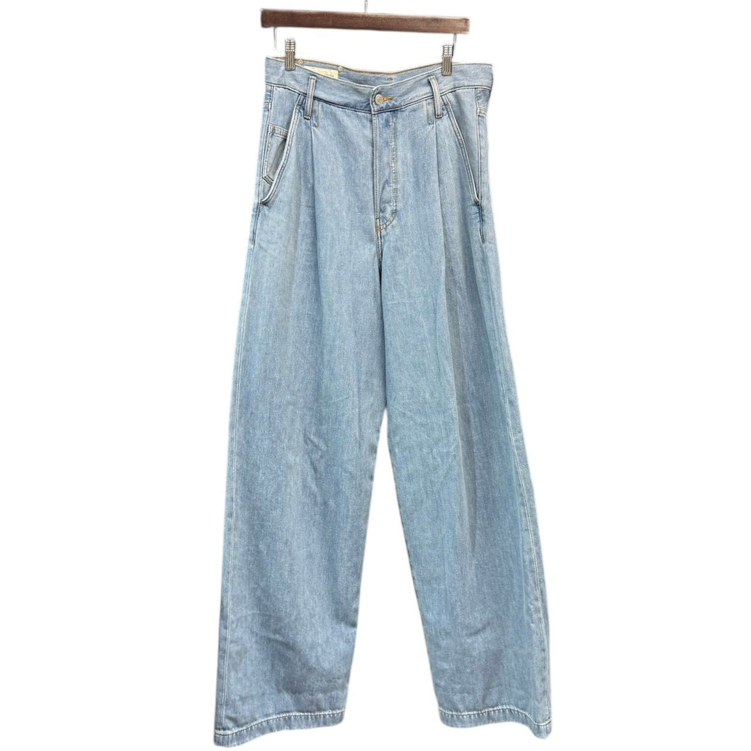 DRIES VAN NOTEN ドリスヴァンノッテン タックワイドデニムパンツ 30 ライトブルー 15053