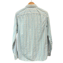 이미지를 갤러리 뷰어에 로드 , RRL ダブルアールエル 22SS PRINTED WORKSHIRT ネイティブ柄ストライプシャツ S ブルー 15058
