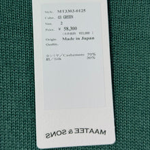 Load image into Gallery viewer, MAATEE&amp;SONS マーティーアンドサンズ 23AW BOAT P/O SWEATER カシミヤシルクボートネックニットカットソー MT3303-0125 2 グリーン 15493
