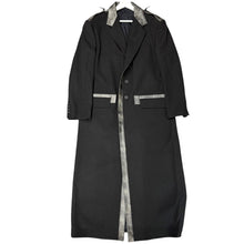 画像をギャラリービューアに読み込む, Yohji yamamoto POUR HOMME ヨウジヤマモトプールオム 24AW ARMY GABARDINE LEATHER SWITCHING JACKET ホースレザー切替ウールギャバジンロングコート HO-J39-101 14273
