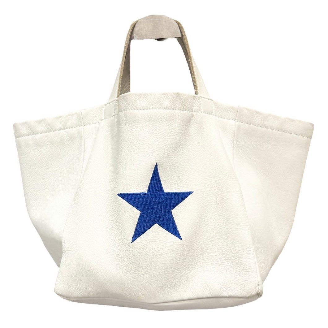 tricot COMME des GARCONS トリココムデギャルソン スター刺繍レザーハンドバッグ TF-K201 ホワイト 14864