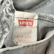 将图片加载到图库查看器，Levi&#39;s リーバイス 501 USA製 90&#39;s ケミカルウォッシュカットオフデニムパンツ W28 グレー 14901
