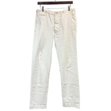 Lade das Bild in den Galerie-Viewer, RRL ダブルアールエル LINEN HERRINGBONE TWILL TROUSER ミリタリーパンツ 31×30 ホワイト 15061
