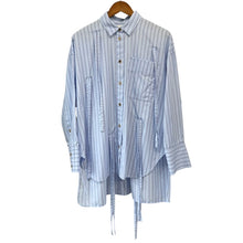 画像をギャラリービューアに読み込む, ENFOLD エンフォルド 25AW RIBBON SHIRT リボンストライプシャツ 300IA730-1701 38 ブルー 15557
